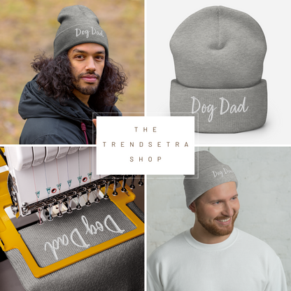 Cozy Cuffed Beanie - Embroidered Dog Dad Winter Hat | Cuffed Beanie