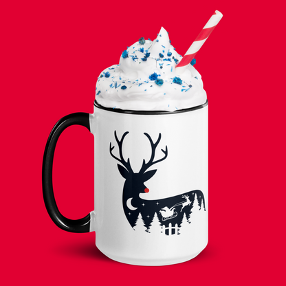 Deer Lovers Mug - Festive Holiday Design for Christmas | Mug with Color Inside.