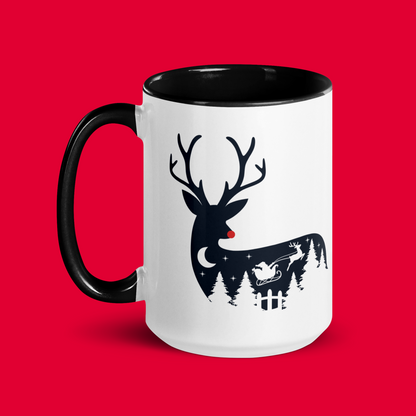 Deer Lovers Mug - Festive Holiday Design for Christmas | Mug with Color Inside.