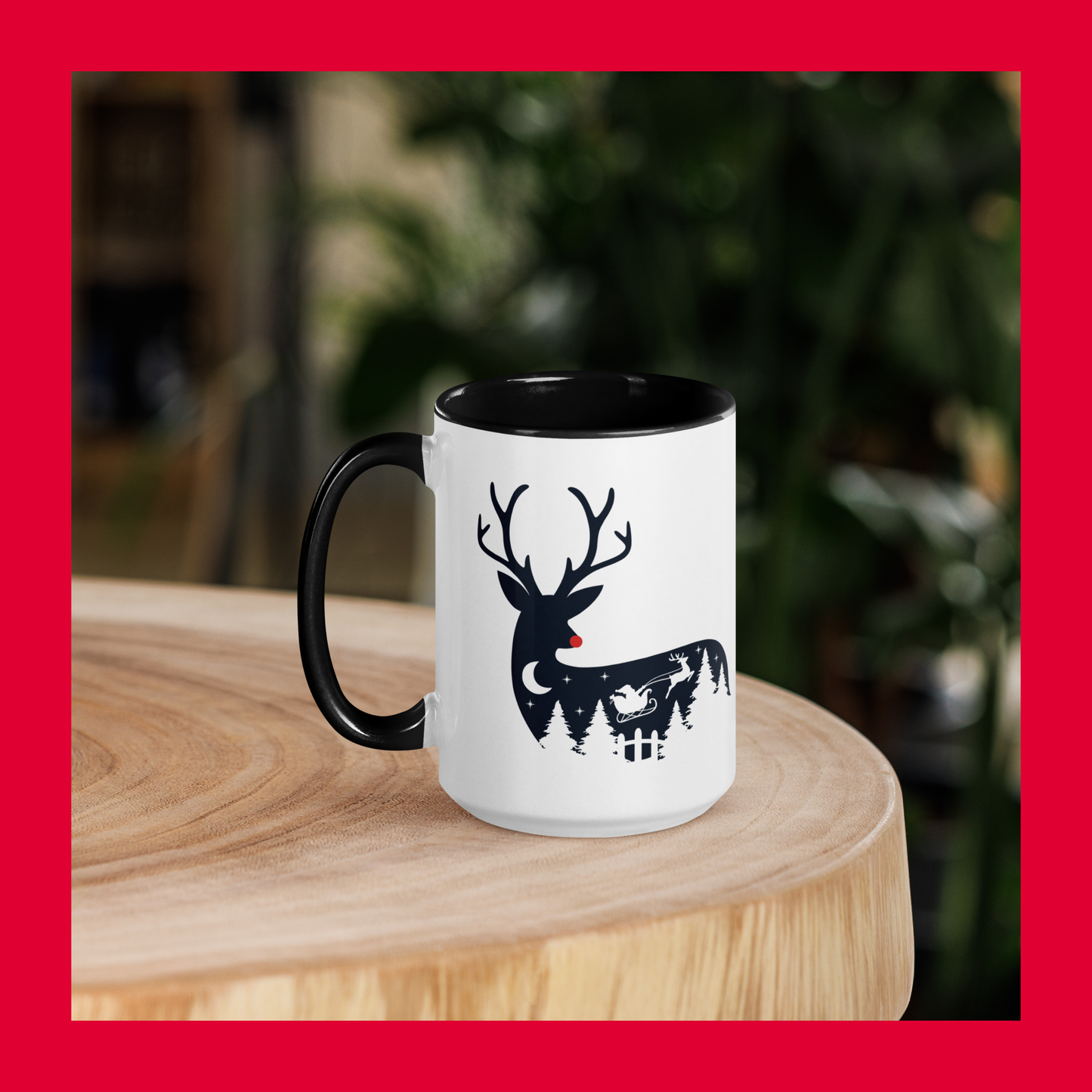 Deer Lovers Mug - Festive Holiday Design for Christmas | Mug with Color Inside.