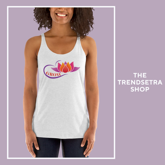 Lotus Flower Yoga Tank Top - Embrace Your Journey | Women's Racerback Tank