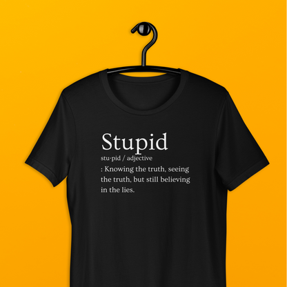 Bold Definition Shirt: Stupid Definition T-Shirt! Truth Seeker, Lie Believer! | Unisex t-shirt