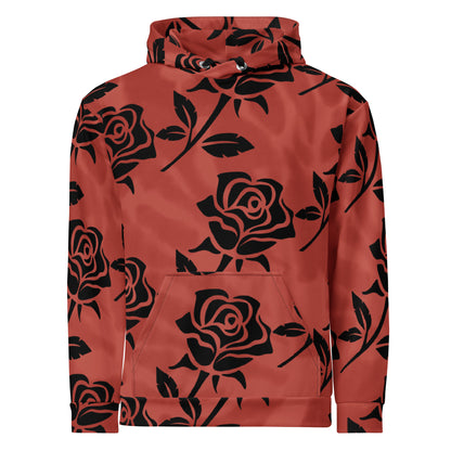 Red Dyed Roses All Over Print | Unisex Hoodie Front