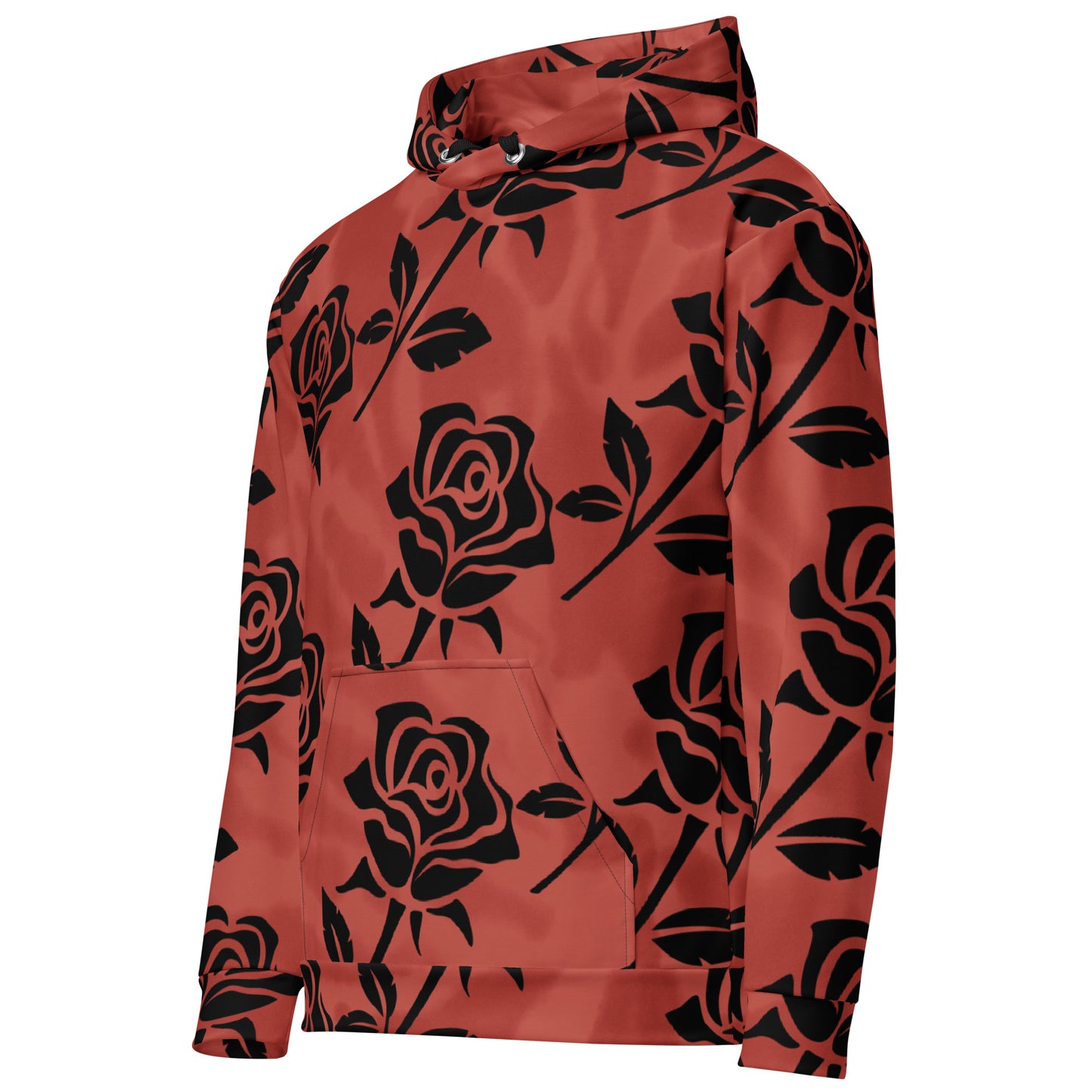 Red Dyed Roses All Over Print | Unisex Hoodie Right Front