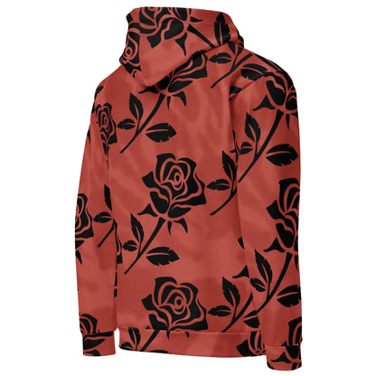 Red Dyed Roses All Over Print | Unisex Hoodie Right Back