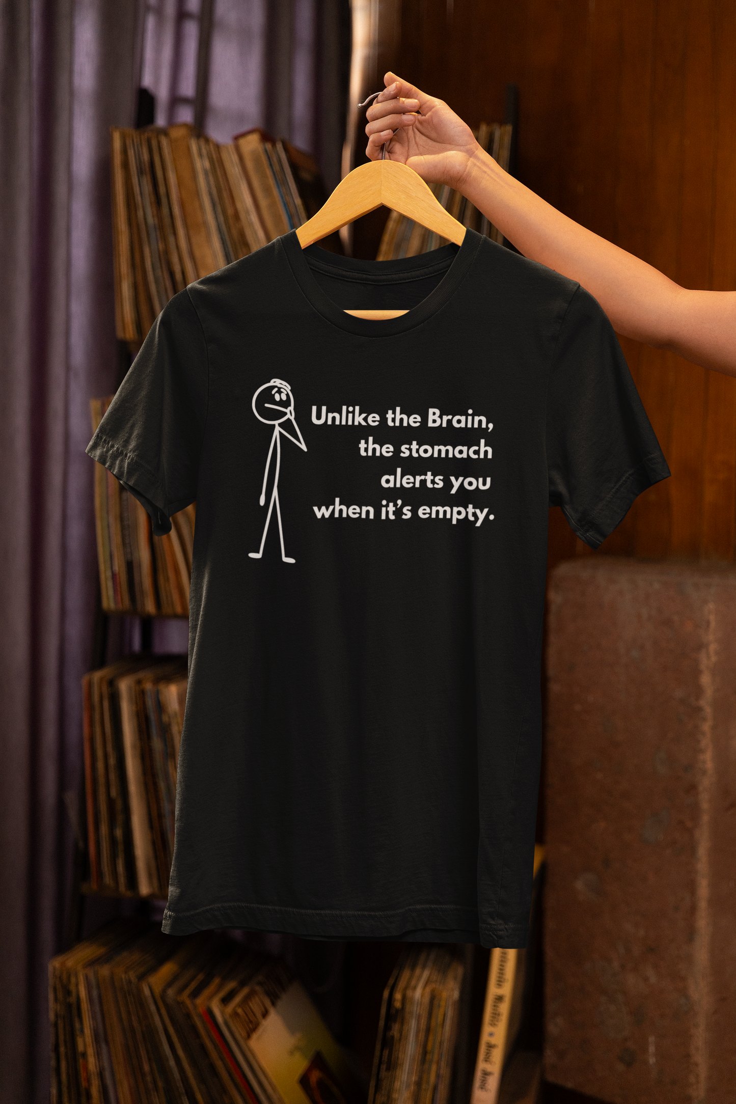 Hilarious Sarcastic Tee: 'Unlike the Brain, the Stomach Knows' | Unisex t-shirt