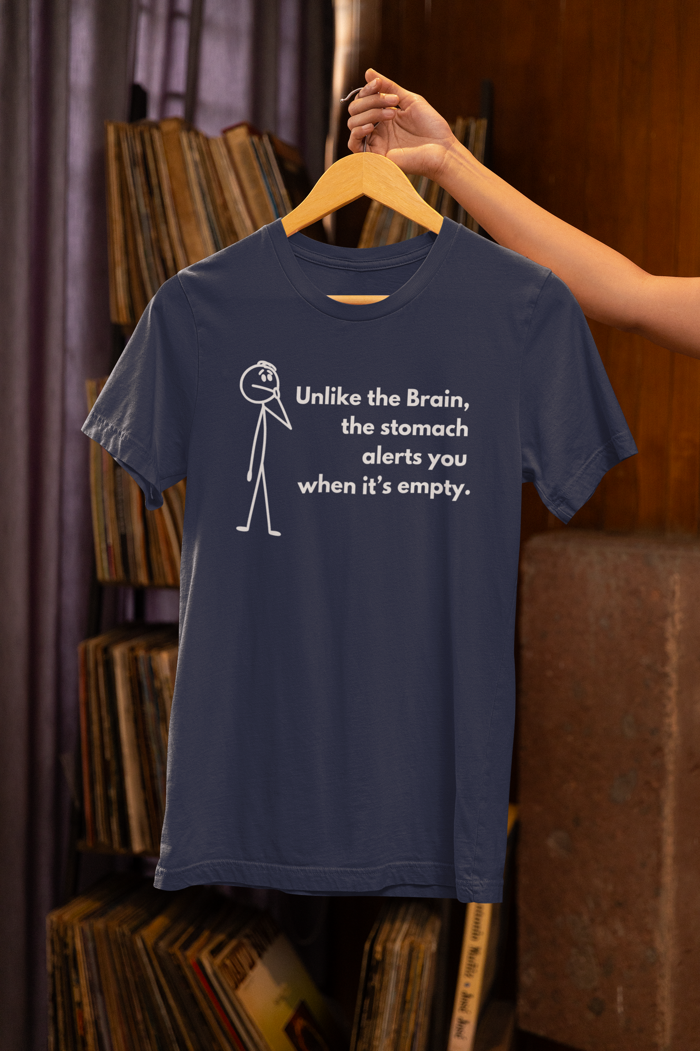 Hilarious Sarcastic Tee: 'Unlike the Brain, the Stomach Knows' | Unisex t-shirt