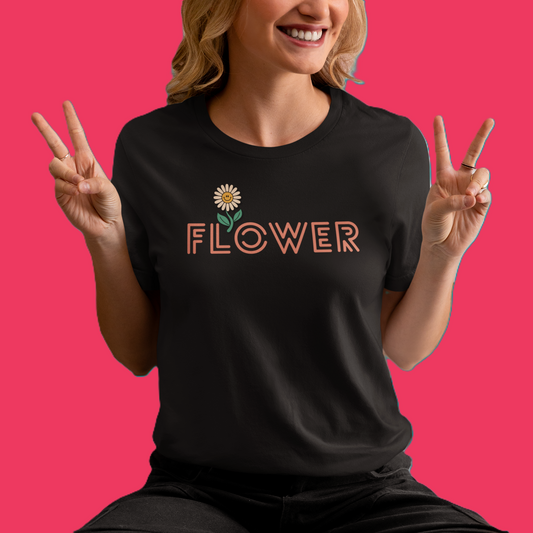 Vintage Inspired Flower T-Shirt - Retro Minimalist Style Top | Unisex t-shirt