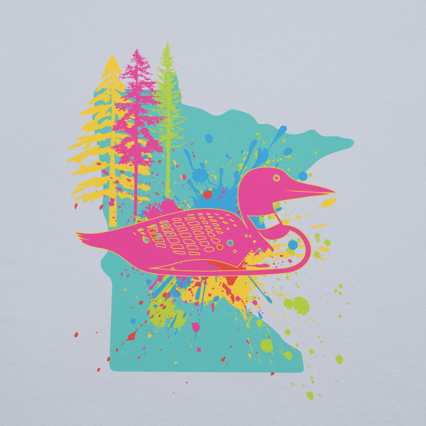 Minnesota Loon, Minnesota Nature shirt | Unisex t-shirt Back Details Light Blue