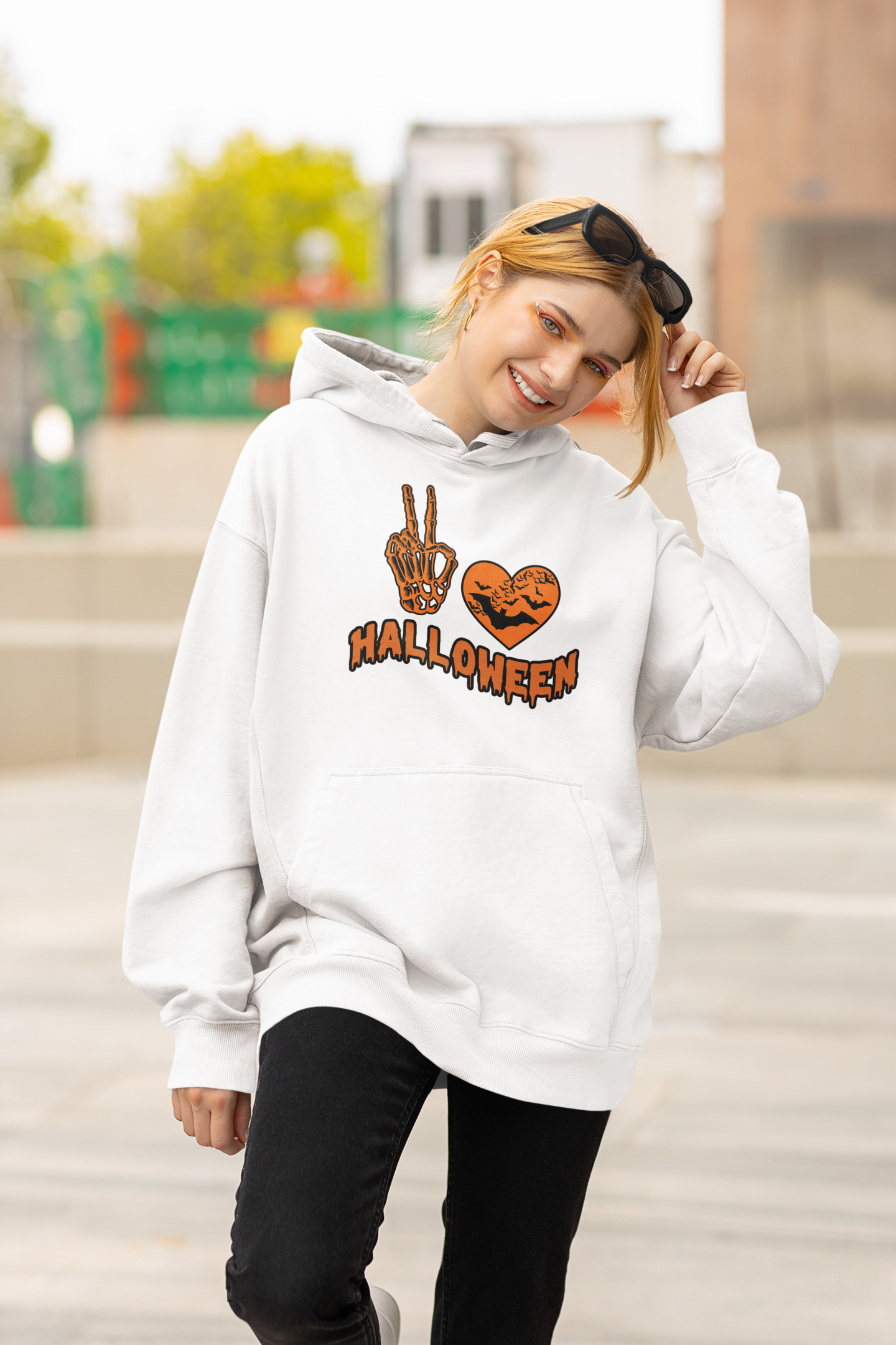 Halloween Hoodie, Peace Love Halloween | Unisex Hoodie