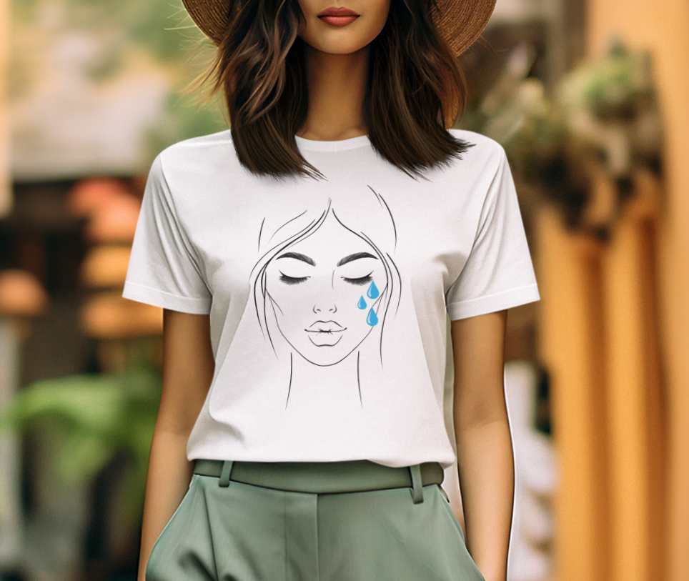 Elegant Girl Embracing Emotion | Unisex T-shirt