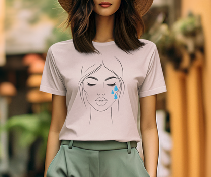 Elegant Girl Embracing Emotion | Unisex T-shirt