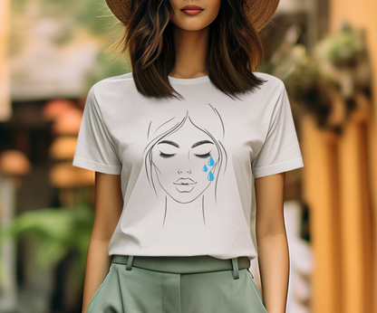 Elegant Girl Embracing Emotion | Unisex T-shirt