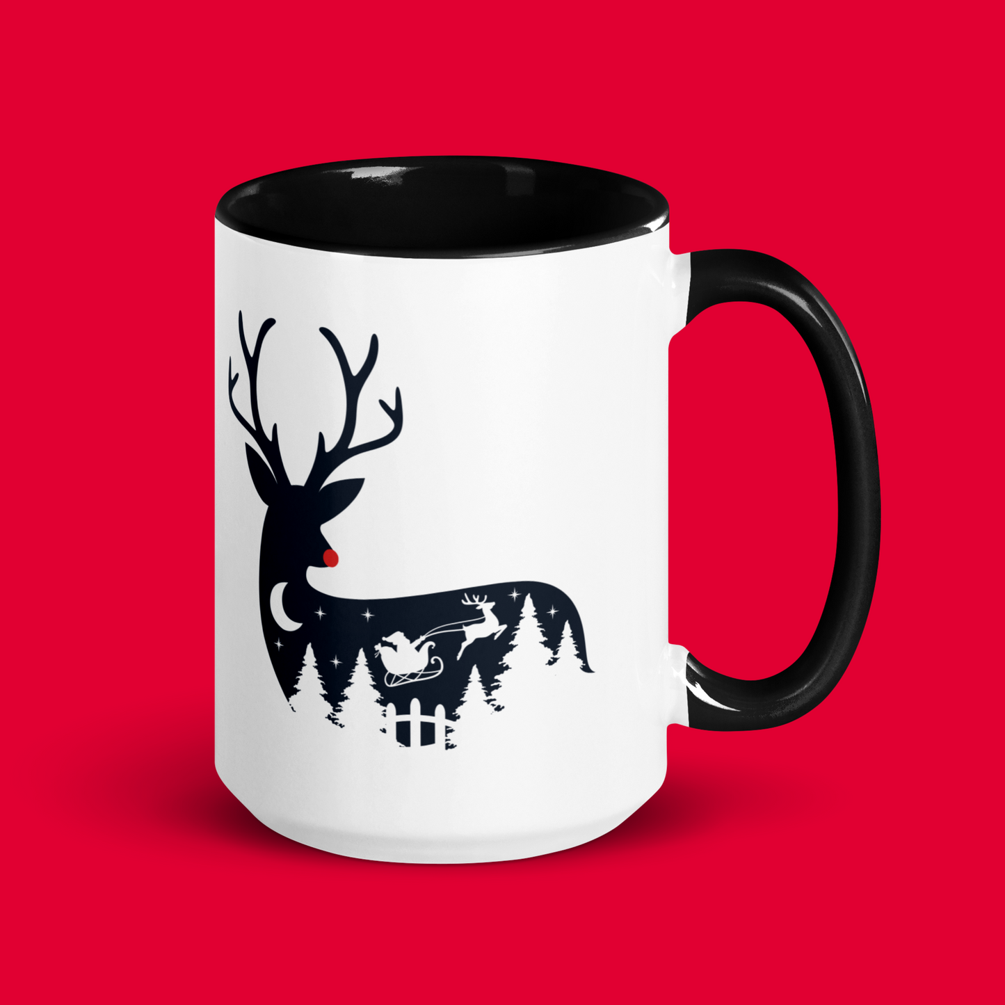 Deer Lovers Mug - Festive Holiday Design for Christmas | Mug with Color Inside.