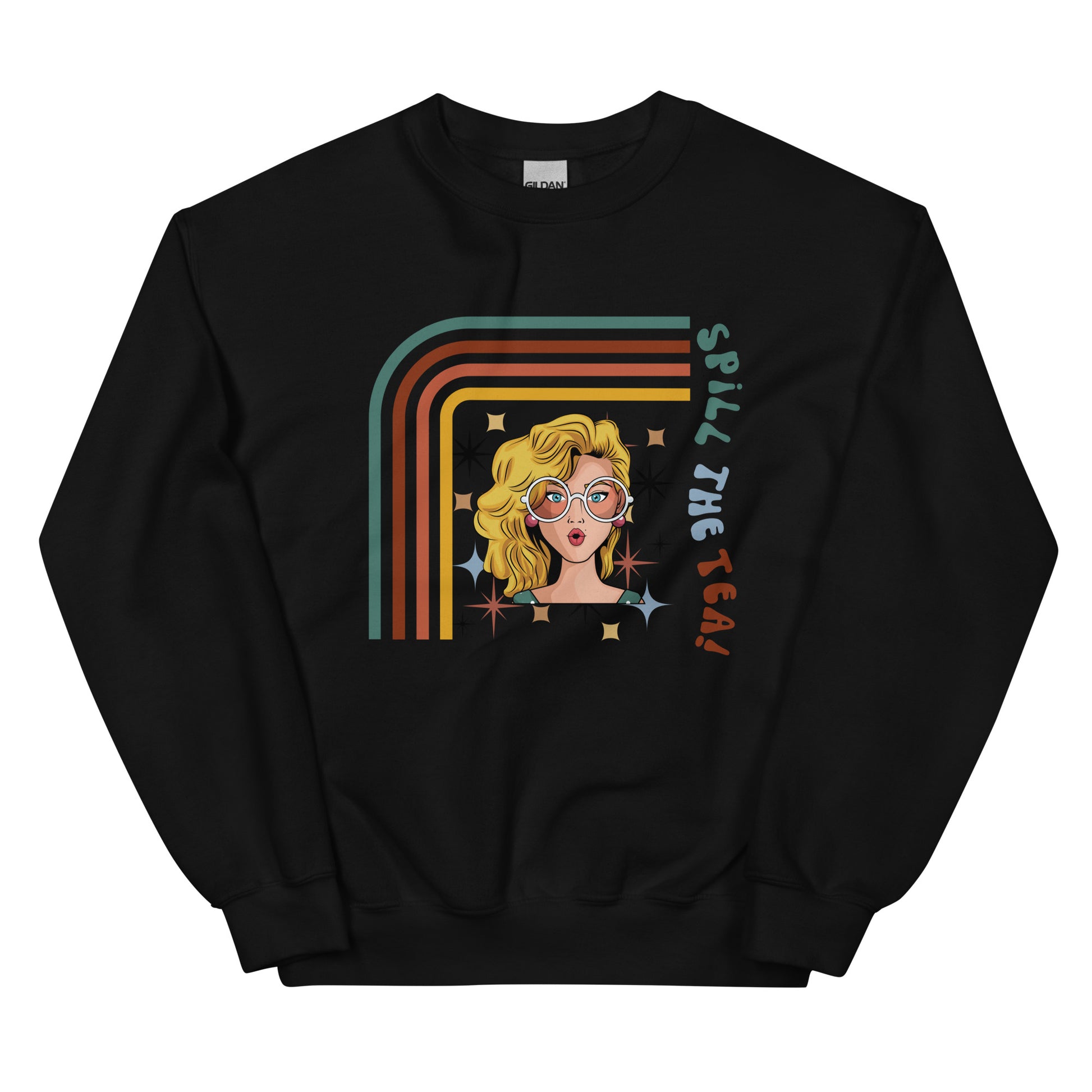 No Secrets Retro Sweatshirt - Spill the Tea! | Unisex Sweatshirt Black