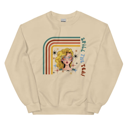 No Secrets Retro Sweatshirt - Spill the Tea! | Unisex Sweatshirt Sand