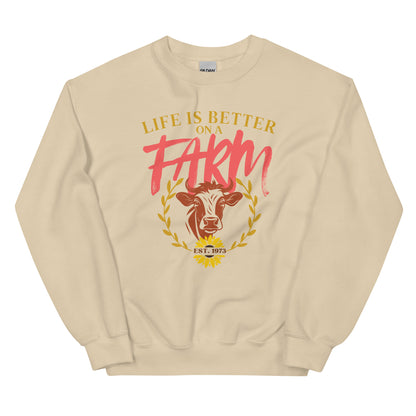 Country Cow Shirt Life is Better on A Farm | Unisex Sweatshirt