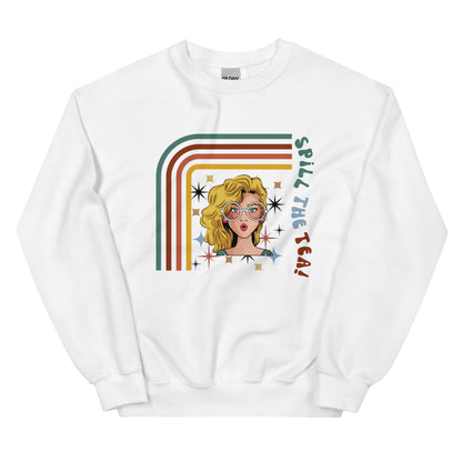 No Secrets Retro Sweatshirt - Spill the Tea! | Unisex Sweatshirt  White