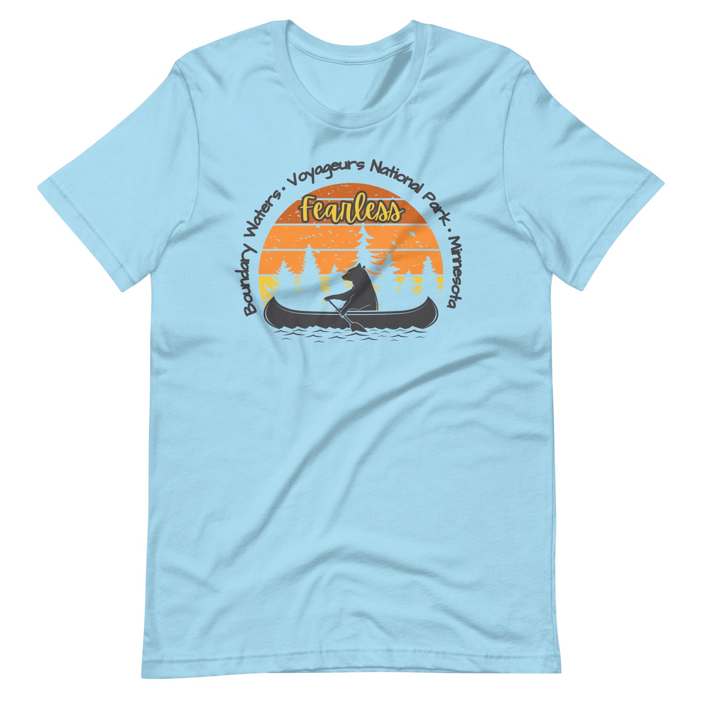 Boundary Waters, Minnesota | Unisex t-shirt. Minnesota Boundary Waters, National Voyageur Park summer t-shirt. For a National Park lover. Ocean Blue