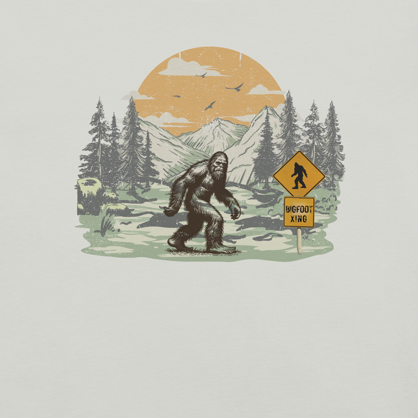 Bigfoot Crossing! Unisex t-shirt