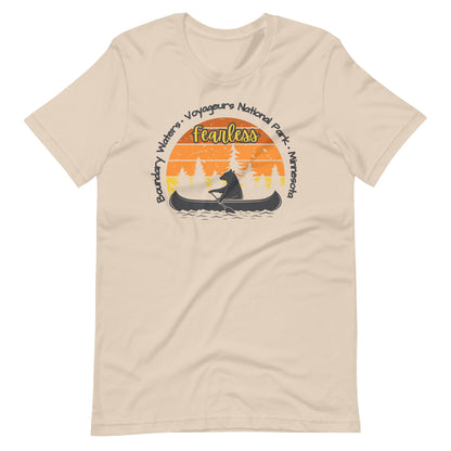 Boundary Waters, Minnesota | Unisex t-shirt. Minnesota Boundary Waters, National Voyageur Park summer t-shirt. For a National Park lover. Heather Prism Peach