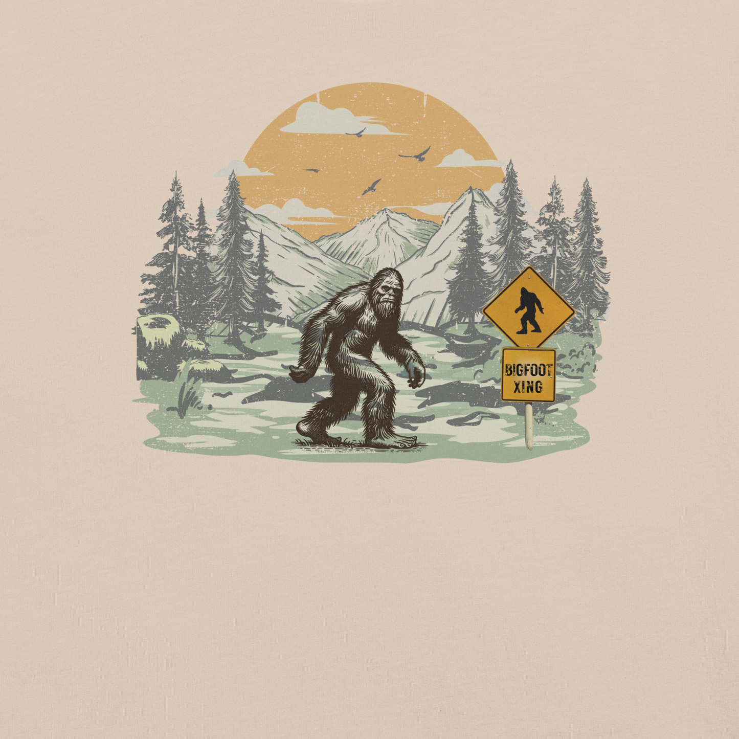 Bigfoot Crossing! Unisex t-shirt