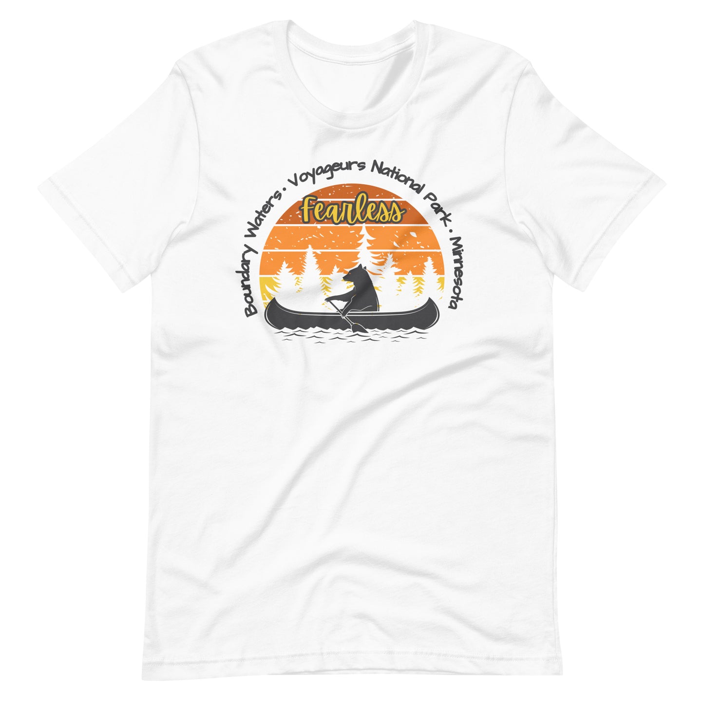 Boundary Waters, Minnesota | Unisex t-shirt. Minnesota Boundary Waters, National Voyageur Park summer t-shirt. For a National Park lover. White 