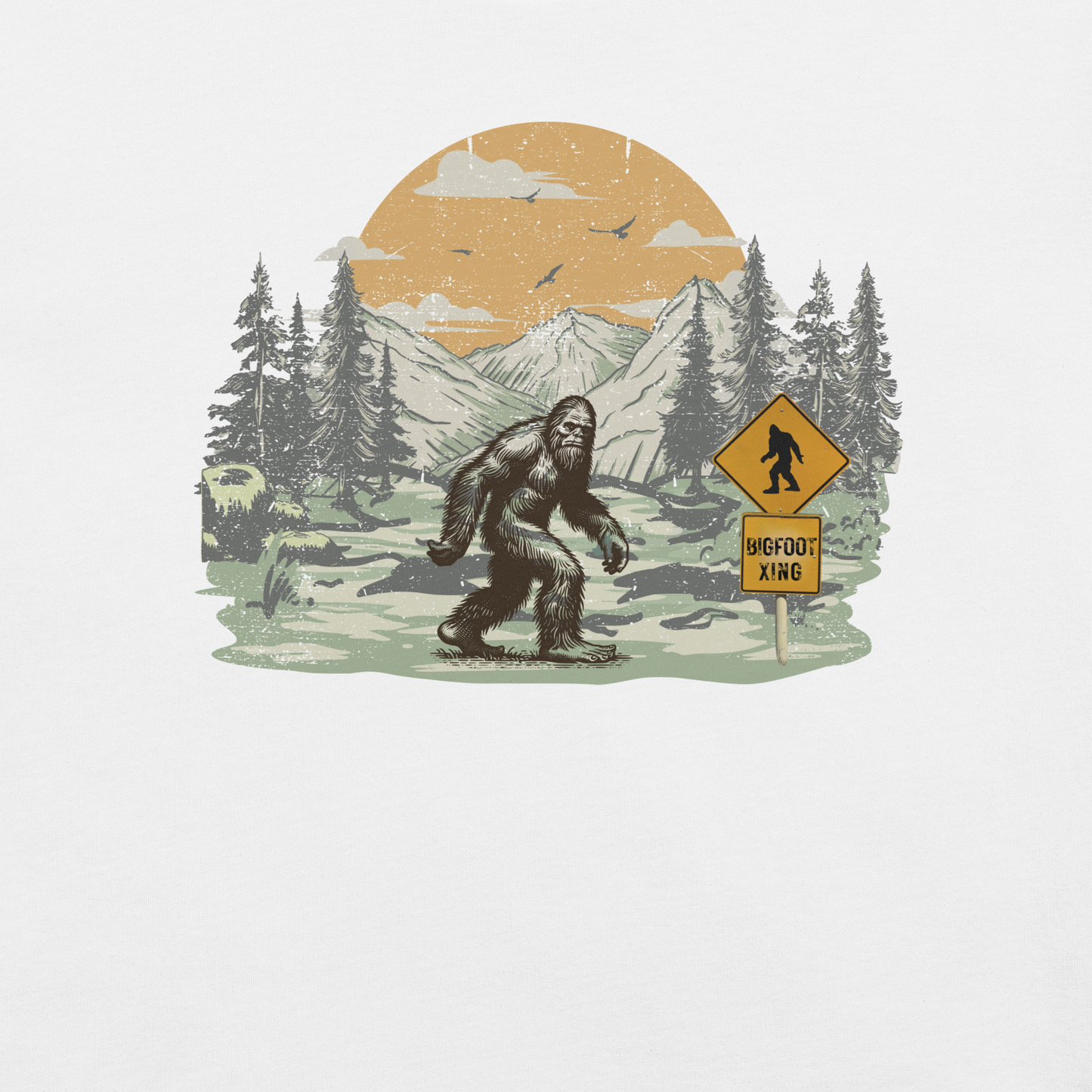 Bigfoot Crossing! Unisex t-shirt